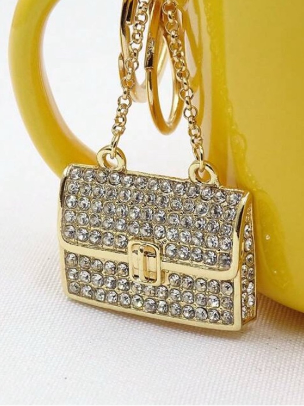 Gold Crystal Mini Bag Pendant keychain- Women's Fashion Accessory